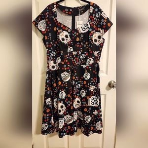 2xl Cap Sleeve Sugar Skull Day of the Dead Dress NWT